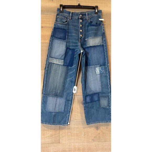 Polo Ralph Lauren patchwork High-Rise Wide-Leg Crop Jeans size 27 - Picture 7 of 13